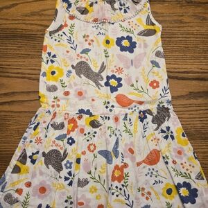 Mini Boden Bunny Rabbit Butterfly Bird Flower Spring Dress - Size 7-8 Girls